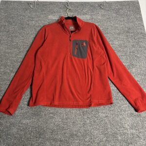 High Sierra Mens Red Fleece Quarter Zip Pullover Jacket Size Large
